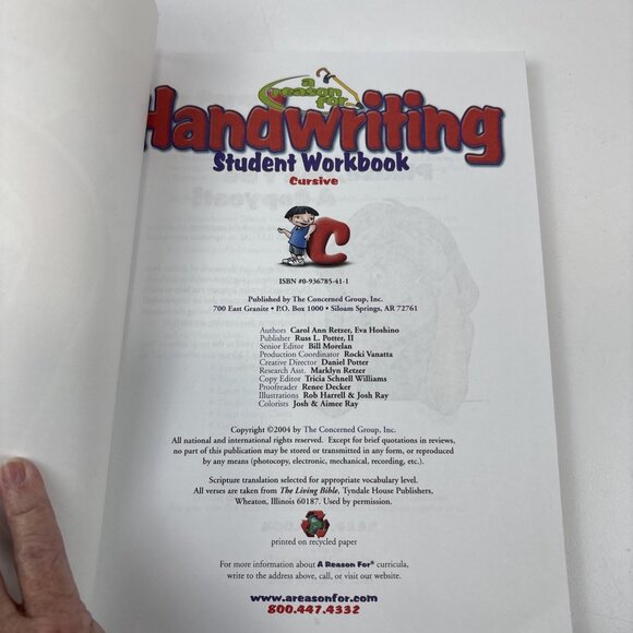 A Reason For Handwriting Cursive C Worktext - Picture 3 of 5